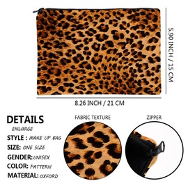FAVORTALK Travel Toiletry Bag Leopard Print Makeup Bag Cosmetic Bags for Women Canvas Make Up Bags Accessories Organizer,784