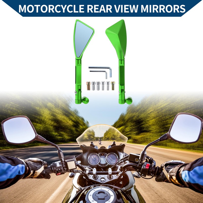 Hihaha Motorcycle Rear View Mirrors Side Rearview Mirror Adjustable Aluminum
