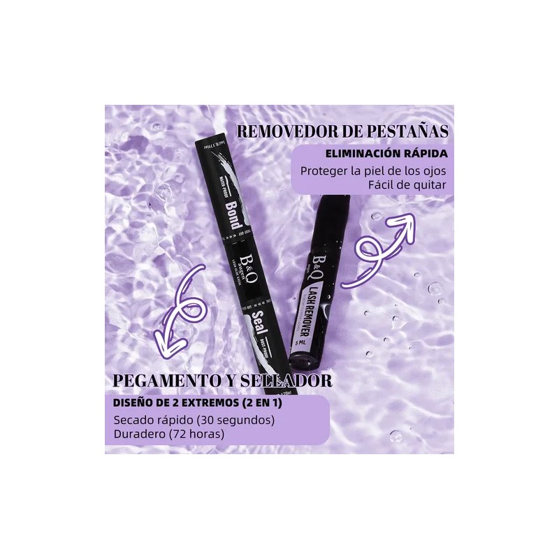 Kit de Extensiones de Pestañas Negras Curvatura D para Aplicación