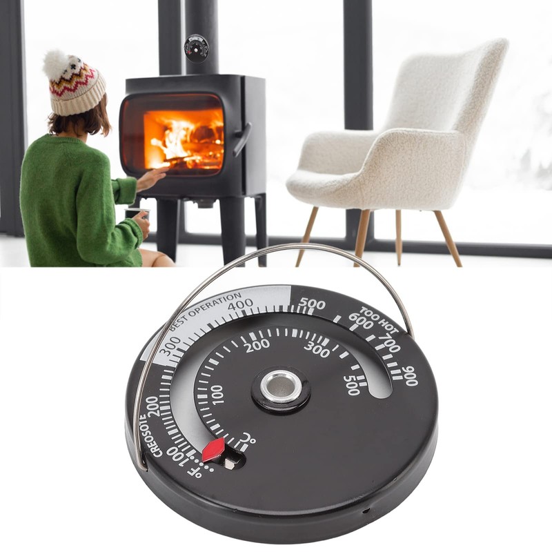 Stove Temperature Display, Magnetic Fireplace Thermometer, Fireplace Thermometer, Aluminium Alloy