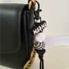 Lemua Black Mom Keychain Silicone Beaded Mama Keychain Checkered Accessories
