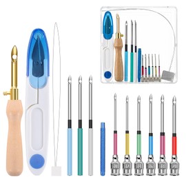14 Pcs Punch Needle Kit with Storage Box, Adjustable Punch Needle Tool