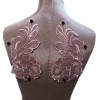 Unbranded Pink Sequins Appliqués Collar Trim Embroidered Neckline Fabric 3