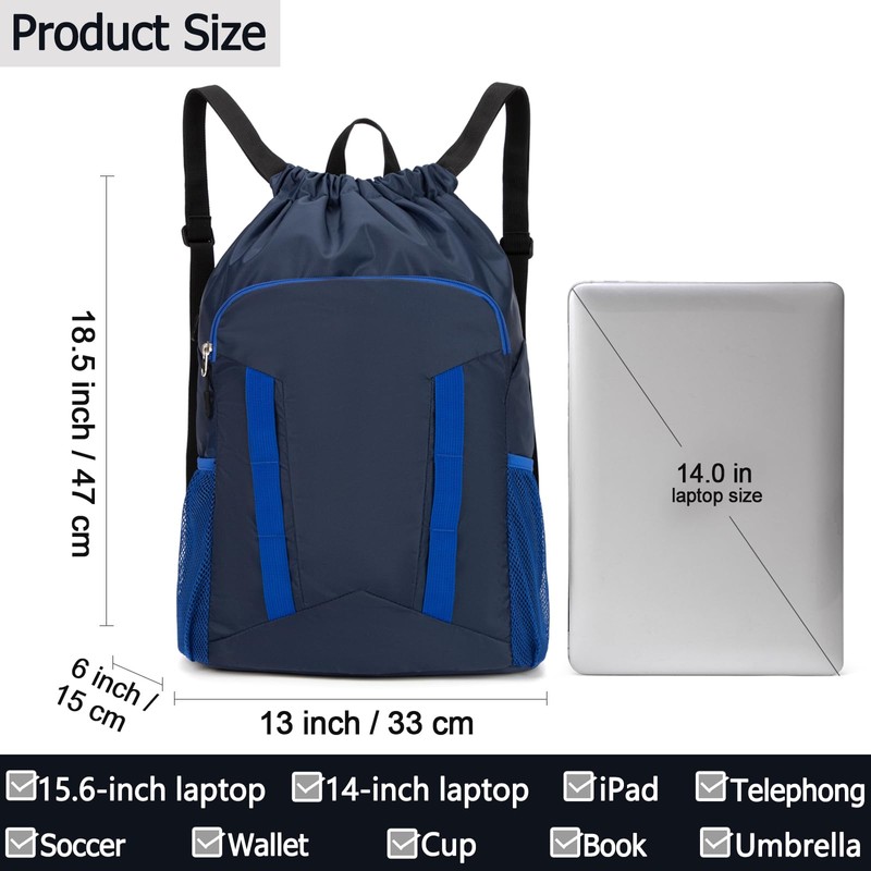 Veious Drawstring Soccer Backpack Basketball Bag for Football Volleyball Gym