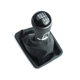 Gear Shift Lever Cuff Complete Set Compatible with Golf 7 Knob in Passat Look 6 Gears Black Stitching