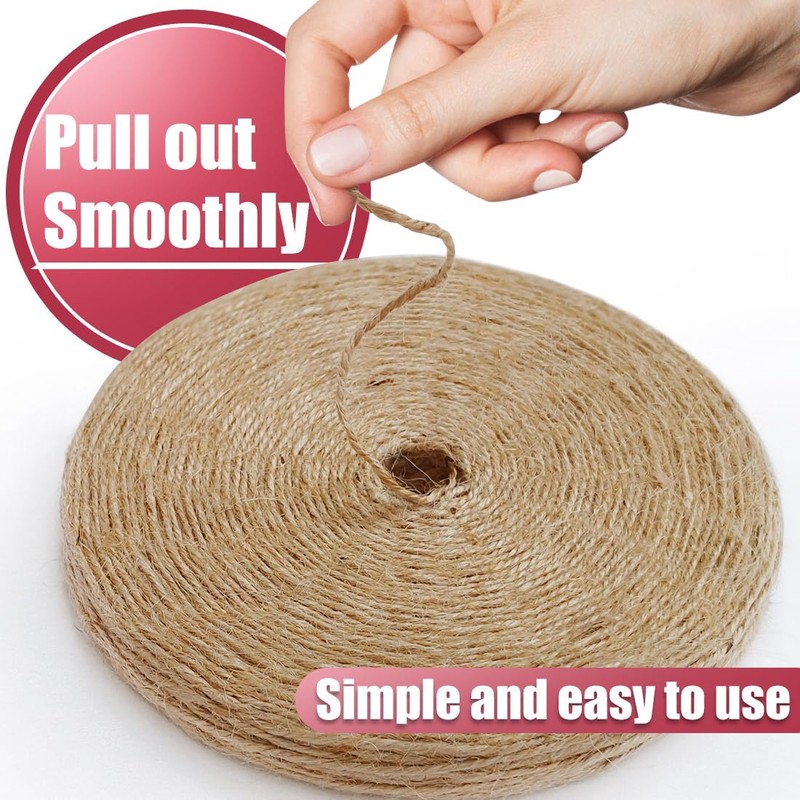 PerkHomy 600 Feet Natural Jute Twine Long Twine String for