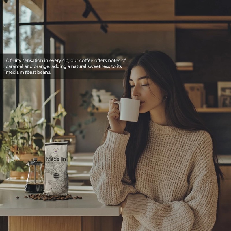 Taste Medellin Colombia Coffee Whole Bean, Single Origin Special Gourmet