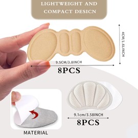Heel Pad Shoes, 8 Pairs of Heel Protectors for Shoes with Different Colours, Heel Pad Shoes for Women, Ideal for Party, Sports and Everyday Life, Comfortable Design with 6 mm Thickness