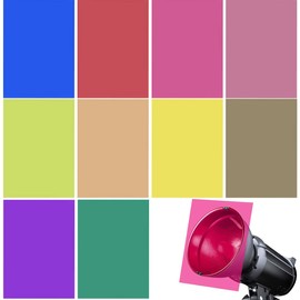 10 Colours Colour Films Gel Filter Film Transparent Colours Professional Colour Correction Window Film Lamps for Photo Graphy Studio Strobe Flash LED Light Camera Stage Party Decorate DIY
