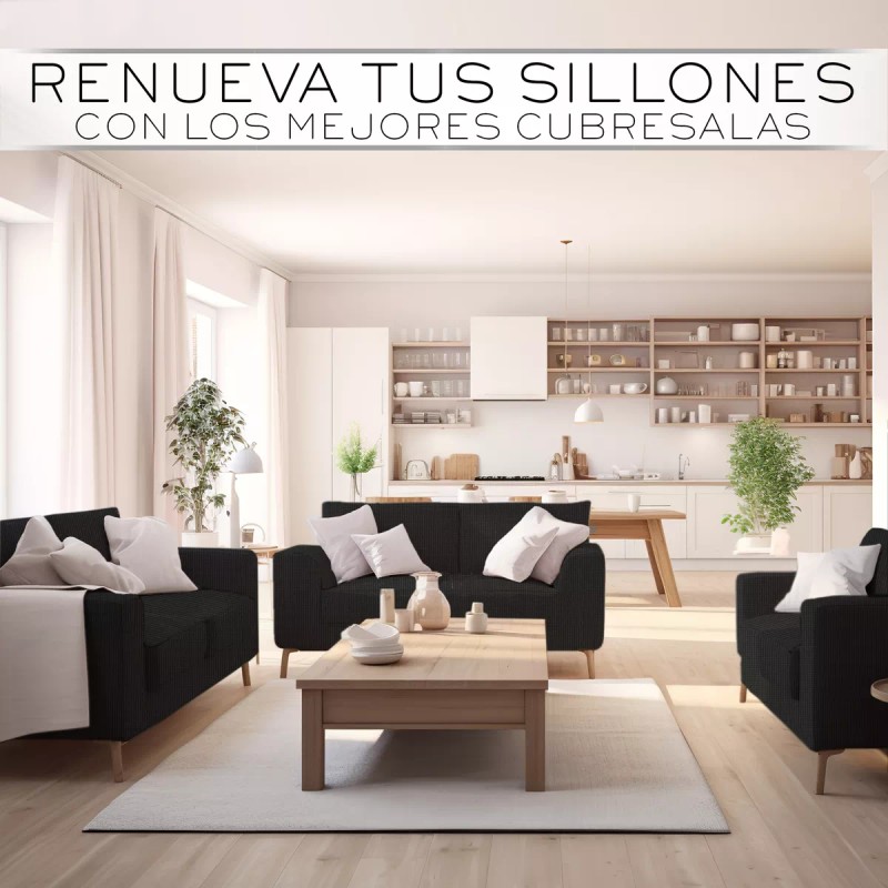 Nube Cubre Sala Protector Stretch Fit Ajustable Elástico 3 Piezas