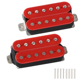 LIEKE Electric Guitar Pickup Alnico 5 Humbucker Pickups Double Coil Pickups Set (Red)
