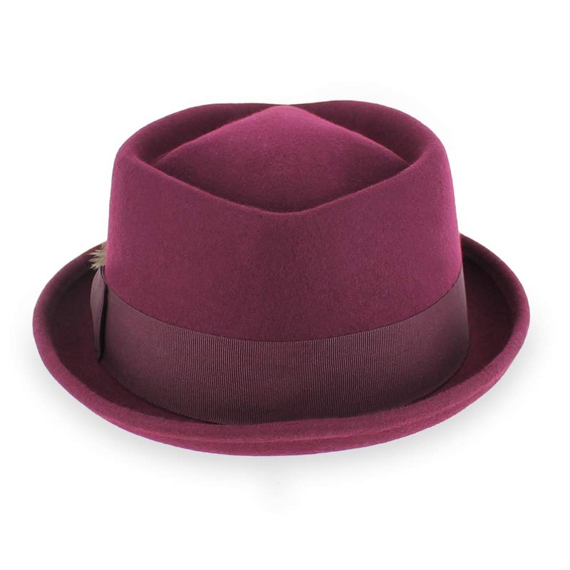 Belfry Crushable Porkpie med, Burgundy