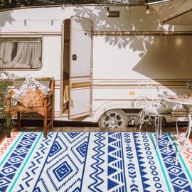 Outdoor Rugs Patio Camping Waterproof - 8x10 Plastic Straw Patio Rug Portable for Campers, Outside RVs Mat, Outdoor Area Carpet for Patios Clearance, Backyard Porch, Balcony, Picnic