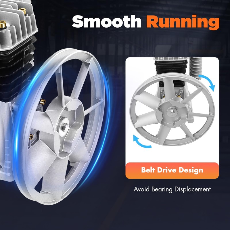2HP Air Compressor Pump, Air Compressor Pump Head with Motor