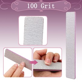 HeeYaa HeeYaa Nail File 12 PCS Professional Reusable 100/180 Grit Double Sides Washable Nail File Manicure Tools for Poly Nail Extension Gel and Acrylic Nails Tools Suit for Home Salon