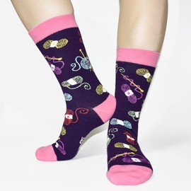 GOLIN I'd Rather Be Knitting - Funny Mother's Day Birthday Gift for Mom Grandma Knitter, Medium, 1 Pair