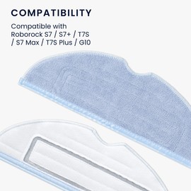 kwmobile 2x Replacement Mop Cloths Compatible with Roborock S7 / S7+ / T7S / S7 Max / T7S Plus / G10 - Set of 2 - Spare Part Mop Cloth 2-Pack
