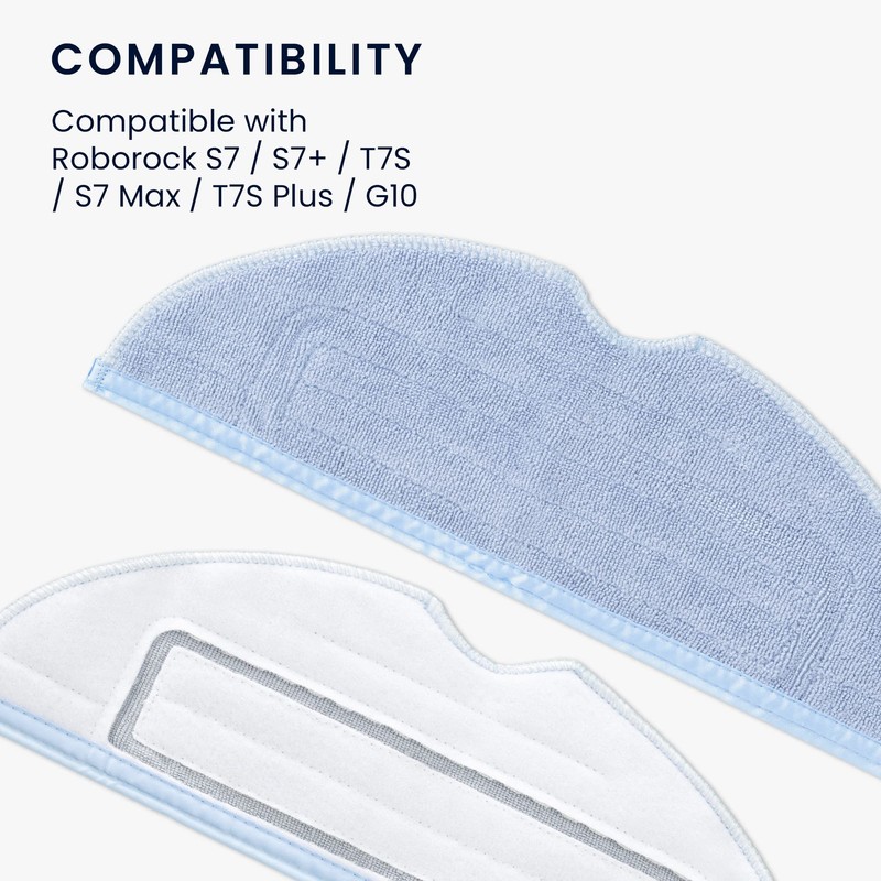 kwmobile 2x Replacement Mop Cloths Compatible with Roborock S7 /