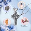 DRINSPER Urn Necklace for Ashes Celtic Cross Cremation Jewelry 925