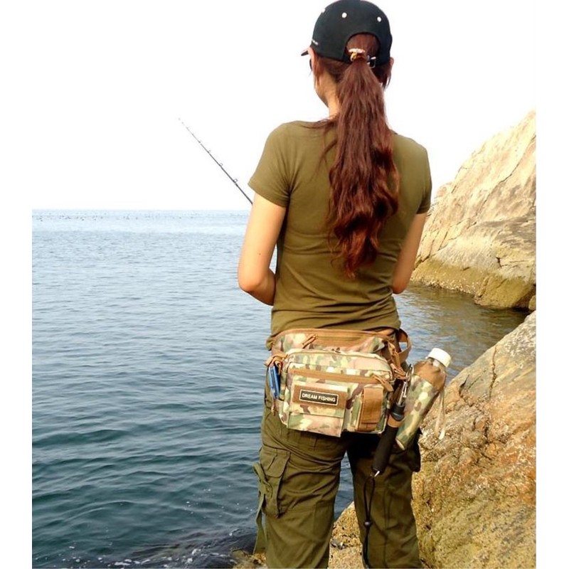 Fishing Bag for Fishing, Hip, Back, Shoulder, 2-Way Multi-functional Storage,
