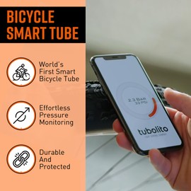 Tubolito MTB-PSENS Smart Bicycle 27.5 x 1.8-2.5" Tube 42mm Presta Valve | NFC Technology for Accurate Tire Pressure Measurement | Compatible with Disc Brakes
