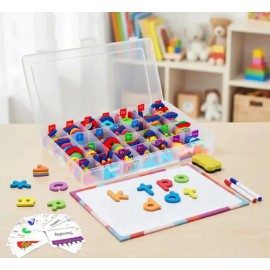 CDDGL Juego De Letras Magnéticas En Español, Alfabeto Magnético Material Montessori Didactico Para Hogar Y La Escuela Pizarra y Marcadores