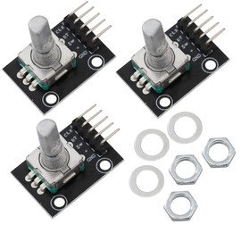 Heevhas Rotary Encoder Module KY-040 Rotary Encoder Switch 360 Degree Rotary Encoder Rotary Angle Encoder for Various Multimedia Audio Devices (Pack of 3)