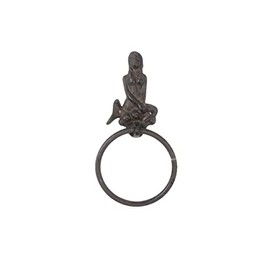 Cast Iron Mermaid Towel Holder 8.5" - Mermaid Decor - Beach Decor