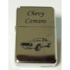 Chevy Camaro Engraved Chrome Plated Brass Refillable Lighter in Black