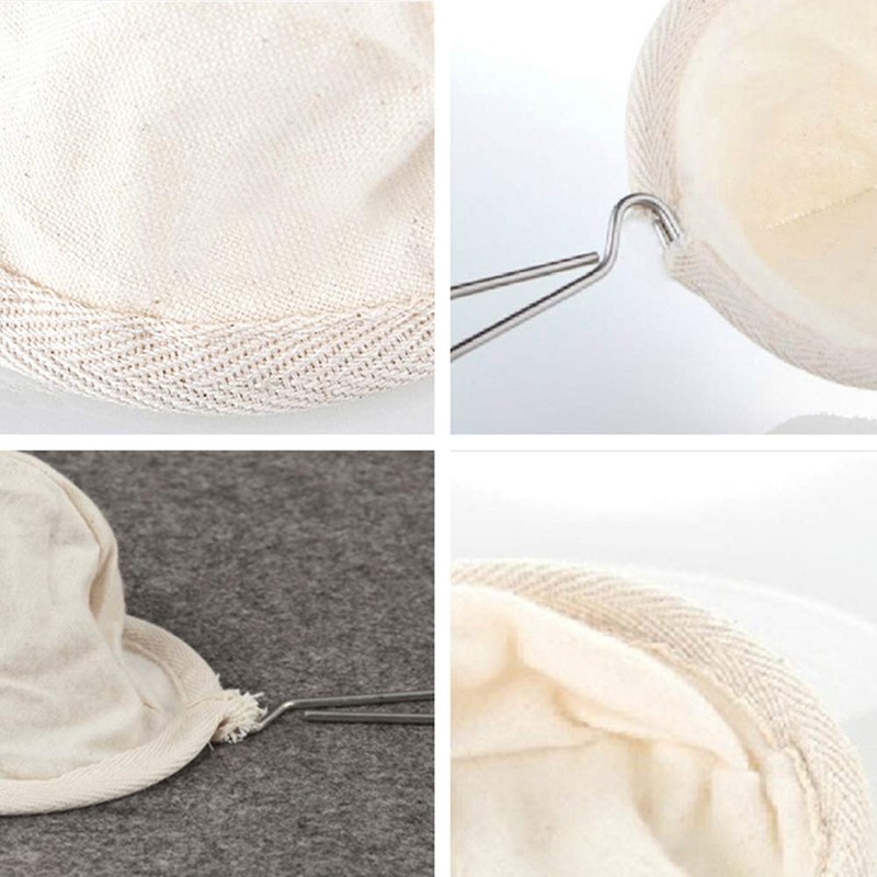 2Pcs 4-inchi Stainless Steel Handle Cloth Sock Reusable Coffee Tea