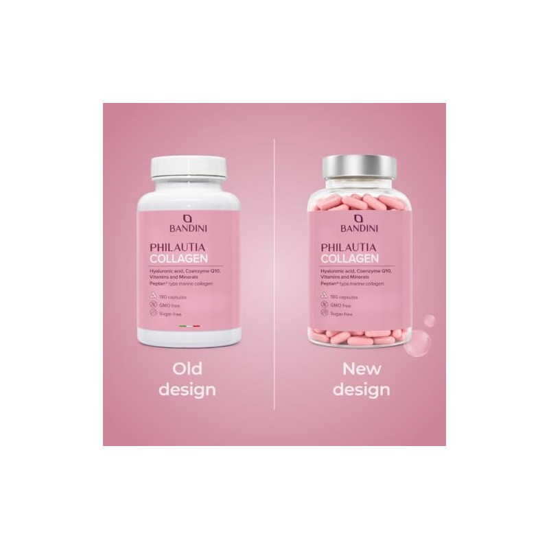 Bandini® Collagen Peptan® and Hyaluronic Acid 180 Capsules + Vitamin