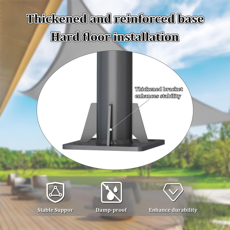 2pcs Sun Shade Poles Outdoor - 10ft 2.36" Diameter Heavy