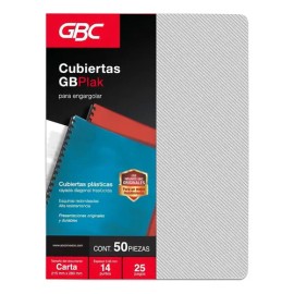 Cubierta Para Encuadernar Gbc P3561 Rayado Transparen-50 Pzs Color Transparente                                                                       
