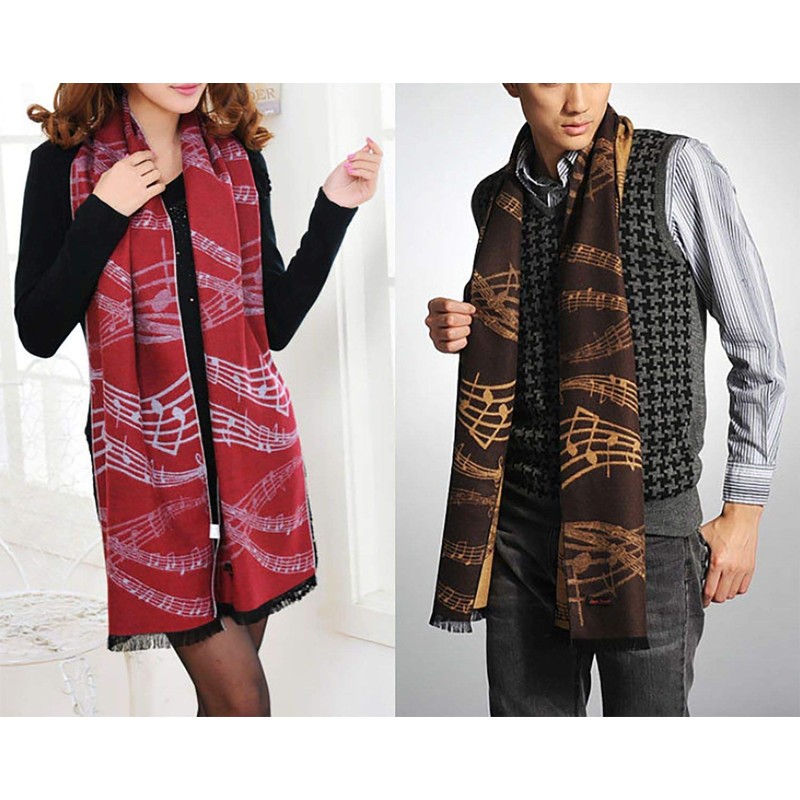 GFM® Music Notes UNISEX Scarf - Black - (MU-Unisex- KLSFD)
