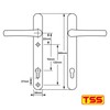 TSS White UPVC Door Handle Pair Set, Sprung, 92mm PZ