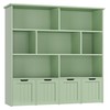 FINETONES Toy Storage Organizer, Kids Bookshelf with 4 Movable Chests