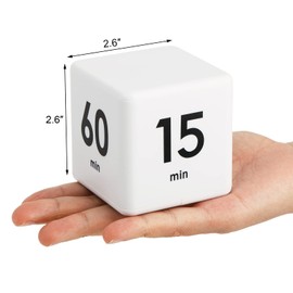 Dicunoy 2PCS Kitchen Timer, Timer Cube, Cute Productivity Timer, Pomodoro Timer Desk, Workout Timer, Desk Timer, Shower Timer, Countdown Settings for Reading, Work Tasks, Chore, Home, Gym
