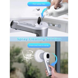 LOVEWE Electric Spin Scrubber, 4500mAh Cordless Cleaning Brush with Spray Funct