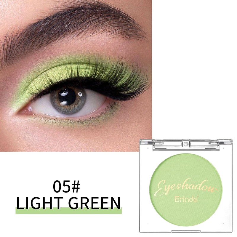 Erinde Single Green Eyeshadow Palette, Nude Shades Green Matte Eyeshadow