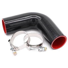 Ruikarhop 90 Degree ID 2.25inch(57mm) Elbow Coupler Silicone Hose 4-Ply with 2PCS Stainless Steel T-Bolt Clamp