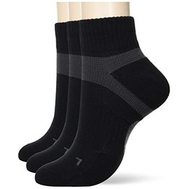Gunze Women's Socks, Active Style, Taping, Arch Support, Short Length, Same Color, Set of 3 Pairs, Black