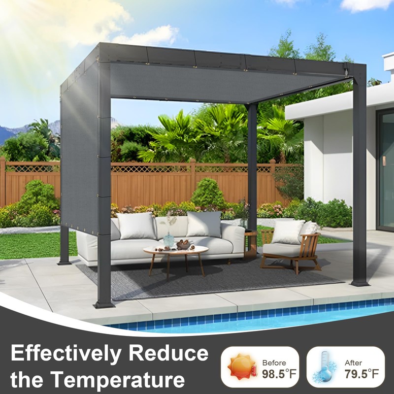 LOVE STORY Sun Shade Cloth with Grommets 4/6/8/10/12/14/16 Pergola Shade