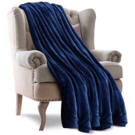 Utopia Bedding Fleece Blanket Throw Size Navy 300GSM Luxury Bed Blanket Anti-Static Fuzzy Soft Blanket Microfiber