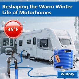 50FT Heated Water Hose for RV,Heated Drinking Water Hose,Anti-Freezing Temperature Down to -47°F, 1/2" Inner Diameter, Great Rv Accessories for Campers, Livestock, Agriculture