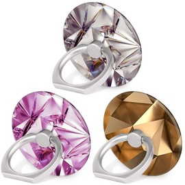 Bonoma Finger Ring Stand, 3 Pack Bling 360 Degree Rotation Phone Ring Stand Grip Holder Compatible with Smartphones and Tablets