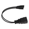 Dual IEC320 C7 to C20 Cord Universal Y Power Splitter
