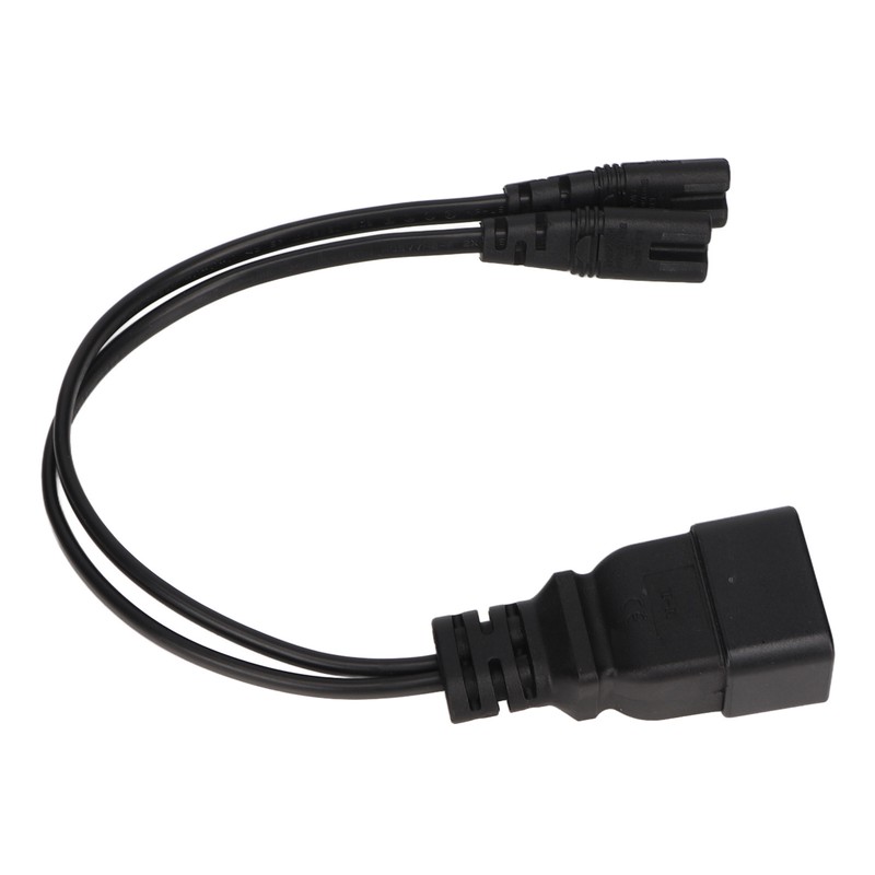 Dual IEC320 C7 to C20 Cord Universal Y Power Splitter