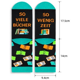 Gemtte Socks Gifts for Readers, Funny Socks, So Many Books So Little Time, Funny Reading Gift for Book Lovers and Leher, Teenagers, Teacher Book Gift