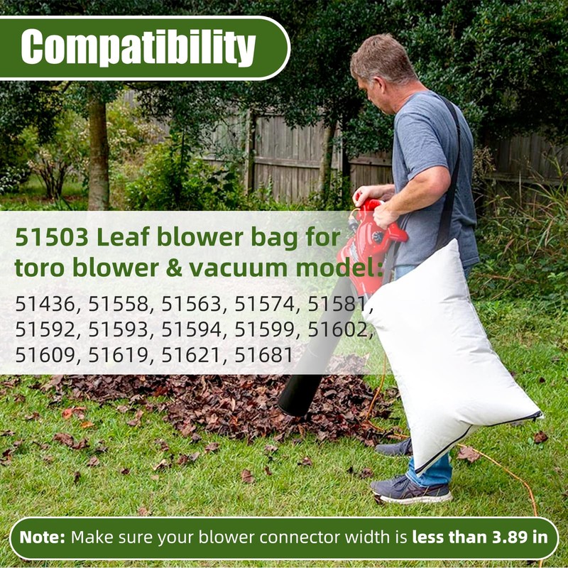 Dimakung 51503 Leaf Blower Vacuum Bag for Toro, Bottom Zip