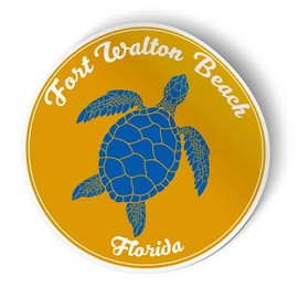 Squiddy Fort Walton Beach Florida Vacation Beach Town - Vinyl Sticker Decal for Phone, Laptop, Water Bottle (2.5" high)